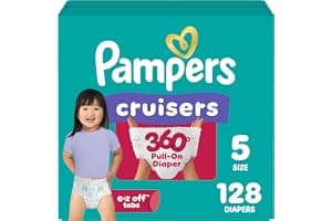 Pampers Diapers - Cruisers 360 - Size 5, 128 Count, Babyproof up to 100% Leakproof Pull-On Diaper