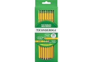 Ticonderoga Wood-Cased Pencils, Pre-Sharpened, #2 HB Soft, Yellow, 30 Count