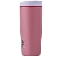 Owala SmoothSip Slider Insulated Stainless Steel Coffee Tumbler, Reusable Iced Coffee Cup, Hot Coffee Travel Mug, BPA Free 20 oz, Purple/Pink (Croc...