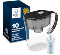 Brita Small 6 Cup Water Filter Pitcher, 1 BritaPlus Filter, Metro, Black (Package May Vary)