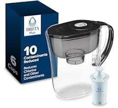 Brita Small 6 Cup Water Filter Pitcher, 1 BritaPlus Filter, Metro, Black (Package May Vary)