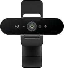 Logitech Brio 4K Webcam, Video Calling, Noise-Cancelling mic, HD Auto Light Correction, Wide Field of View, Windows Hello Works with Microsoft Team...