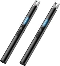 2 Packs Electric Candle Lighters, Windproof Flameless USB Rechargeable Plasma Arc Long Lighter for Grill Firework Kitchen.Gifts for Women Mom Men W...