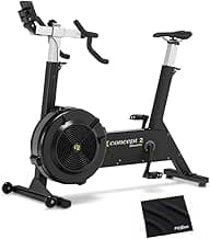 Concept2 BikeErg Stationary Exercise Bike with PM5 Black and Fitxion Cleaning Cloth