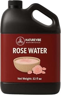 Naturevibe Botanicals Pure Rose Water Toner 32 oz Hydrating Facial Mist & Hair Spray | 100% Natural, Alcohol-Free Skin Care & Makeup Setting Spray