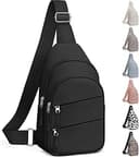 Crossbody Bags for Women, Sling Bag for Men, Small Hiking Backpack Anti Theft Lightweight for Outdoors Travel (M, Black)