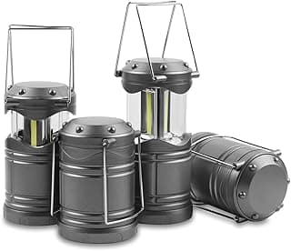 Lichamp LED Camping Lantern, 4 Pack Battery Powered Flashlight for Power Outages, Portable Collapsible Hanging Light Essential for Home, Outdoor, E...