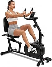 Recumbent Exercise Bike for Home Use | Comfortable Seat, 380LBS Weight Capacity, Smart App Integration, LCD Display, 16-Level Magnetic Resistance