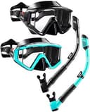 Aegend Snorkeling Gear for Adults Youth Kids, Snorkel Mask with Top Dry Valve - Panoramic View Anti-Leak and Anti-Fog with Mesh Bag for Snorkeling,...