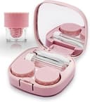 Contact Lens Case with Cleaner Washer, Travel Size Cute Colored Contact Lenses Applicator Removal Tool Kit with Mirror Solution Bottle for Daily Ou...