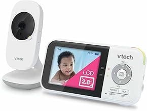 VTech VM819 Baby Monitor with Camera and Audio, 2.8” Screen Portable Baby Camera, Night Vision, 2-Way Audio, Temperature Sensor and Lullabies, Secu...