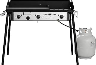 Camp Chef Tahoe Triple Burner Stove - Removable Legs, 30K BTU Burners and 16-inch Accessory Compatible
