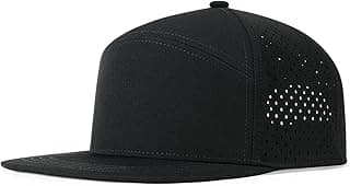 Men Flat Brim Adjustable Performance Hat Snapback Laser Perforated Baseball Cap
