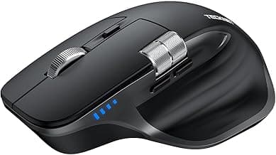 TECKNET Wireless Mouse, Bluetooth Mouse (BT5.3/5.0 & 2.4G) Rechargeable Ergonomic Optical Mouse with 6 Adjustable DPI, Side Scroll, Quiet Clicks, U...