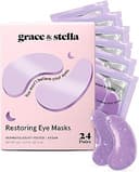 grace & stella Retinol Under Eye Patches for Puffy Eyes & Dark Circles - Restoring Gel Under Eye Masks with Hyaluronic Acid - Christmas Gifts for Teens, Birthday Gifts for Women (Purple, 24 Pairs)