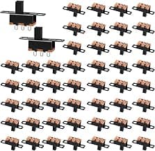 50PCS Slide Switch, Spdt 1p2t 2 Position Mini Micro Toggle Switch, Micro Switches on Off, (Ss12f15) 5mm 3 Pin Vertical Panel Mount for PCB Electron...