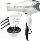 REVLON Infrared Hair Dryer with Diffuser & Concentrator - Ionic Ceramic Blow Dryer for Frizz Control, Shine, Soft Hair & Moisture Protection - 1875W Professional Salon-Quality (White)