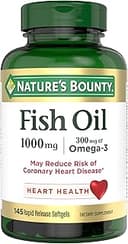 Nature’s Bounty Fish Oil, Supports Heart Health, 1000mg, Rapid Release Softgels, 145 Ct