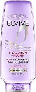L'Oreal Paris Elvive Hyaluron Plump Hydrating Conditioner for Dehydrated, Dry Hair Infused with Hyaluronic Acid Care Complex, Paraben-Free, 12.6 Fl Oz