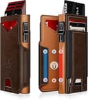 Wallet for Men Wallet with Slim Pop Up Card Holder 9-13 Cards, Bifold Minimalist Smart Wallet RFID Blocking Credit Card Holder with ID Window & Stretchable Cash Slot Compact Metal Aluminum Card Case