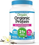 Orgain Organic Vegan Protein + 50 Superfoods Powder, Vanilla Bean - 21g Plant Based Protein, 8g Prebiotic Fiber, No Lactose Ingredients, Gluten Fre...