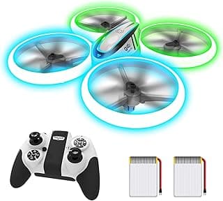 Q9s Drones for Kids,RC Drone with Altitude Hold and Headless Mode,Quadcopter with Blue&Green Light,Propeller Full Protect,2 Batteries and Remote Co...