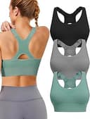Adjustable Sports Bras for Women High Support, Padded Racerback Bra