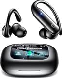 LEEMC Wireless Earbuds, Bluetooth Headphones 6.0, Ear Buds with Touch Screen, ANC ENC Noise Cancelling, 40H Bass Stereo Sound Over-Ear Earphones for iOS, Android, Sports, Workout, Black