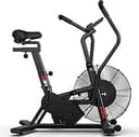 pooboo Exercise Bike, Stationary Bike for Home Gym, Air Resistance Bluetooth Fan Bike w/Dual Acction Handlebars & Dual-Layer Transmission System, U...