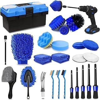 TTRCB 27Pcs Car Detailing Kit, Car Cleaning Kit, Car Detailing Brush Set, Drill Brush Set, Car Detailing Brushes, Car Wash Kit, Car Accessories, Ca...