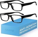 Gaoye 2-Pack of Reading Glasses - Blue-Light Filter, UV Protection - Readers with Rectangle Frames