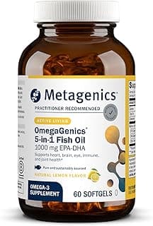 Metagenics OmegaGenics EPA-DHA 1000 mg - High Potency Omega-3 Fish Oil Supplement for Heart, Brain & Joint Health* - Sustainably Sourced - 60 Softgels