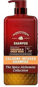 Old Spice Men's Shampoo, The Spice Alchemist Collection, Cologne-Infused Cardamom and Amber Wood Scent, Free of Parabens & Phthalates, 20.0 fl oz