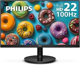 Philips 221V8LB 22 inch Class Thin Full HD (1920 x 1080) Monitor, 100Hz Refresh Rate, VESA, HDMI x1, VGA x1, LowBlue Mode, Adaptive Sync, 4 Year Ad...