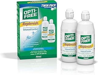 Opti-Free Replenish Multi-Purpose Contact Lens Cleaning and Disinfecting Solution with Lens Case, 10 FL OZ (Pack of 2)