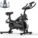 CURSOR FITNESS Exercise Bike, Quiet Belt Drive Stationary Bike for Home with 0-100 Resistance & App, 300 LB High Carbon Steel Training Bike, Indoor...