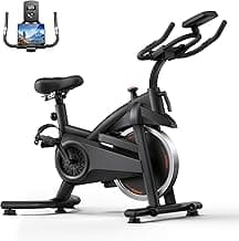 CURSOR FITNESS Exercise Bike, Quiet Belt Drive Stationary Bike for Home with 0-100 Resistance & App, 300 LB High Carbon Steel Training Bike, Indoor...