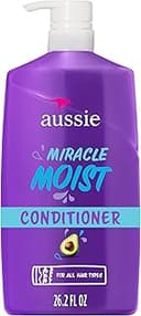 Aussie Miracle Moist with Avocado & Jojoba Oil, Paraben Free Conditioner, 26.2 fl oz