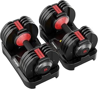 Upgraded Adjustable Dumbbell Set of 2 (52.5 lbs/25 lbs), 15/9 Weights Dumbbell Set, Quick Adjustable Dumbbells For Men and Women Home Gym Workout w...