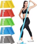 Resistance Bands for Working Out, Physical Therapy Bands, Latex Free Elastic and Exercise Bands Set for Stretching, Suitable for Rehab, Yoga, Pilat...