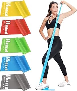 Resistance Bands for Working Out, Physical Therapy Bands, Latex Free Elastic and Exercise Bands Set for Stretching, Suitable for Rehab, Yoga, Pilat...