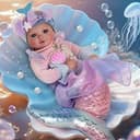 BABESIDE Mermaid Baby Doll Girl, 15-Inch Realistic Soft Baby Dolls with Shiny Mermaid Tail & Accessories, Cute Mermaid Toys for Girls Ages 3+ Kids,...