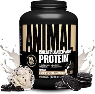Animal Whey Isolate Protein Powder - Loaded for Pre & Post Workout Muscle Builder and Recovery with Digestive Enzymes for Men & Women - 25g Protein...