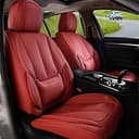 Coverado Seat Covers, Car Seat Covers Front Seats, Car Seat Cover, Car Seat Protector Waterproof, Car Seat Cushion Nappa Leather, Red Seat Covers C...