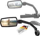 WITTKOP Bike mirror | Large HD field of vision | 360° rotatable & foldable | Mounting above & below | Break-proof & durable | ebike accessories, bi...