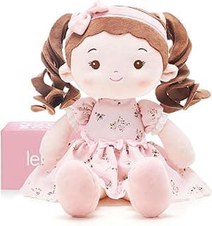 LeyaDoll Soft Baby Doll Toys (16''), My First Baby Rag Doll for 1 Year-Old Girl Birthday Gift, Christmas Plush Toys Gift for Toddler Kids Infants -...