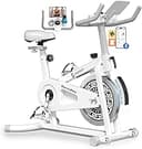 Exercise Bikes for Home,Indoor Cycling Bike with Adjustable Friction,Brake Pad Resistance Silent Belt Drive,330lbs Weight Capacity &Upgraded Versio...