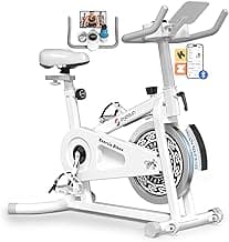 Exercise Bikes for Home,Indoor Cycling Bike with Adjustable Friction,Brake Pad Resistance Silent Belt Drive,330lbs Weight Capacity &Upgraded Versio...