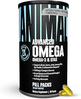 Animal Advanced Omega 3 Fatty Acids - 3500mg EPA DHA Fish Oil Omega 3 Supplement for Women & Men High Potency Blend with CLA GLA ALA for Brain Skin...