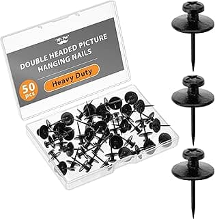 Mr. Pen- Double Headed Picture Hanging Nails, 50 Pack, Black, Push Pins for Wall